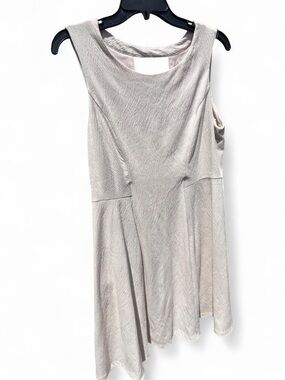 LC Lauren Conrad Sleeveless Light Beige Skater Dress